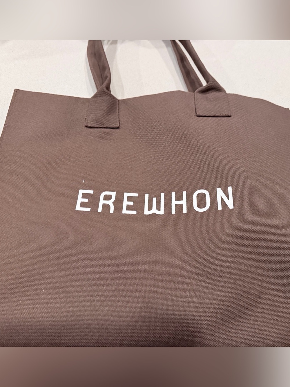 EREWHON Brown Canvas Tote Bag with Logo